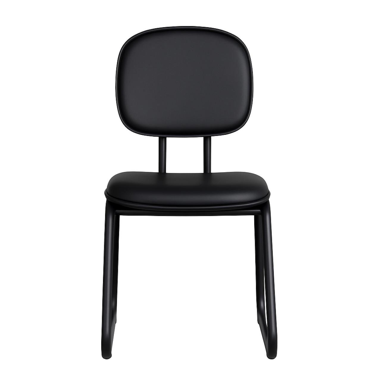 Cadeira Secretária Trapézio - Corino Preto - 31103 - Imagem 7